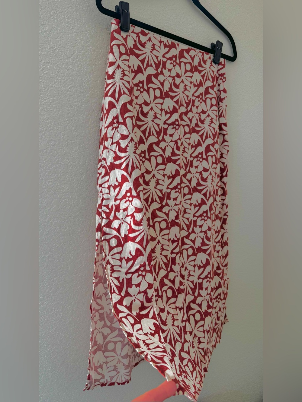 Marine Layer Ryan Floral Midi Slip Skirt Terracotta Ivory - Picture 2 of 13
